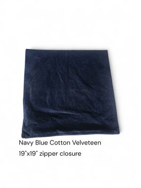 IKEA Sanela Navy Blue Velvet Pillow Cushion Cover 19" Square